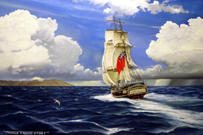 HMS Bounty At Tahiti